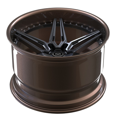 O cinza de bronze as rodas de 2 partes para Camaro desconcertou bordas do carro da liga 19inch